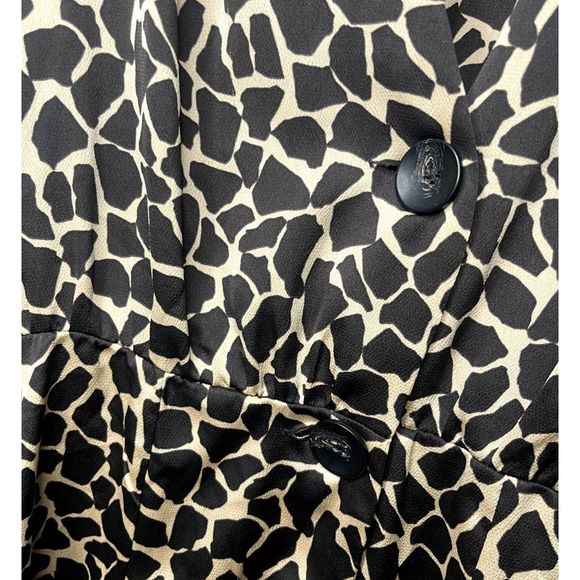 Zara Giraffe Brown Animal Print V-Neck Long Sleeve Button Up Mini Dress - Picture 7 of 10